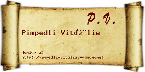 Pimpedli Vitália névjegykártya